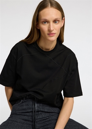 Penny ss embroidered tee Black Selected Femme